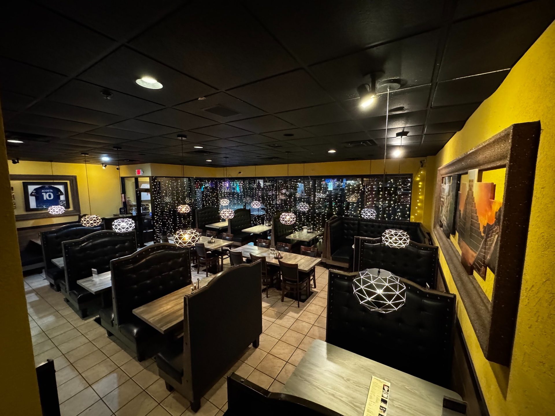 The dining room and patio